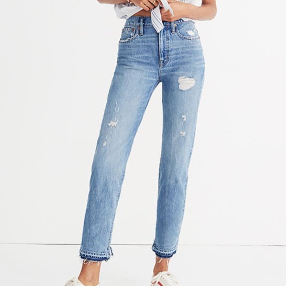 Madewell Denim - Madewell Classic Straight Jeans Destressed